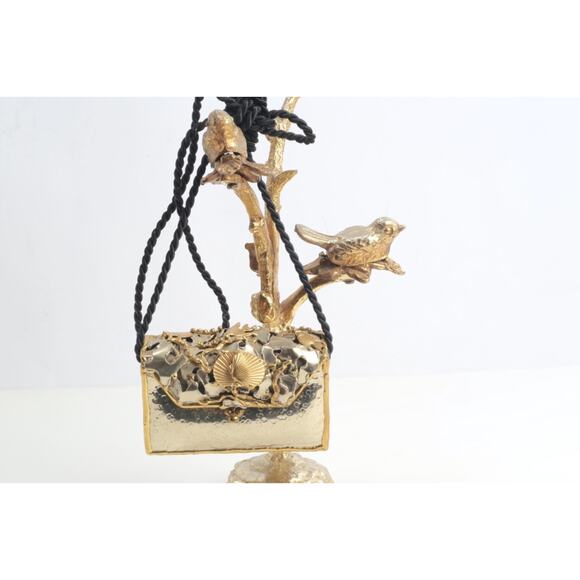 Vintage Gold Cast Iron Bird Clip Sculpture Art Decor Birds on Branches Heavy - Picture 16 of 16